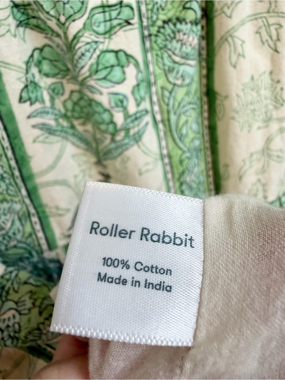 Roller Rabbit Pamela Tiered Dress Size Medium Grass Green Patchwork Floral Cream - Picture 7 of 11